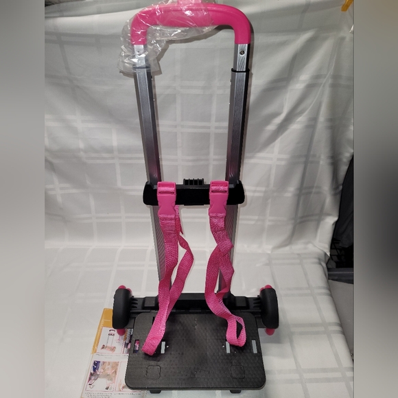 Pink and Black Folding Luggage Cart - Picture 2 of 5